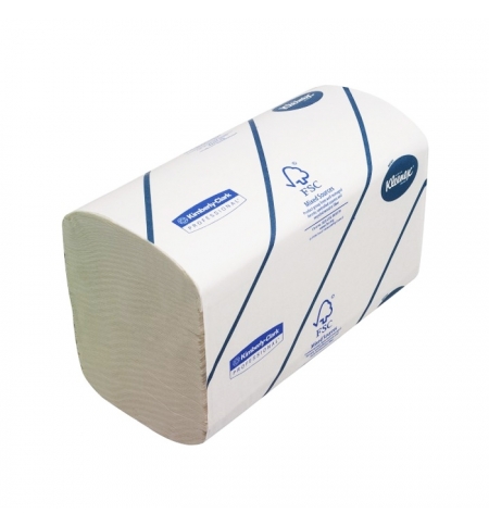 фото: Бумажные полотенца Kimberly-Clark для диспенсеров Kleenex Ultra 6777, листовые, 2 слойные, 124шт, бе