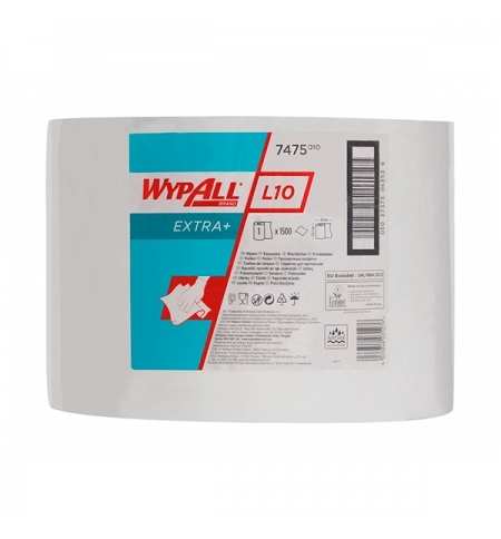 фото: Протирочный материал Kimberly-Clark WypAll L10, 7475, общего назначения, в рулоне, 570м, 1 слой, бел