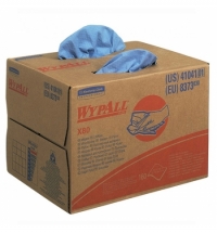 Протирочные салфетки Kimberly-Clark WypAll X80 8373, листовые, 160шт, 1 слой, синие